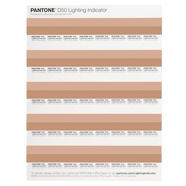 Pantone Lighting Indicator Stickers D50