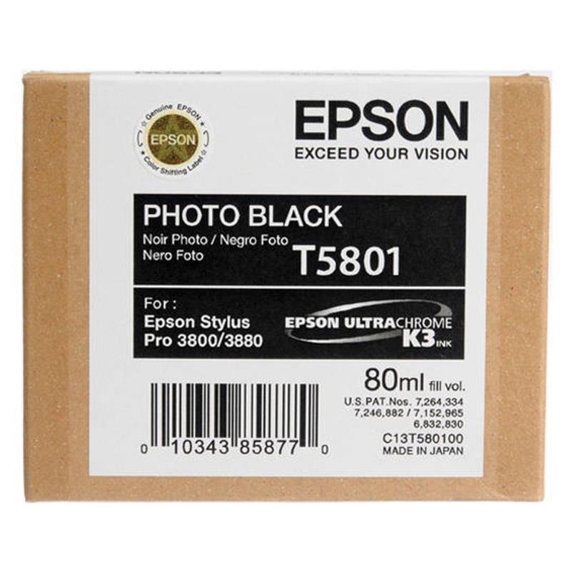 Epson črnilo T5801, 80 ml, photo black