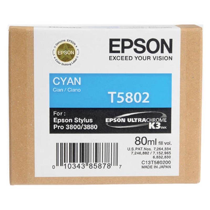Epson črnilo T5802, 80 ml, cyan