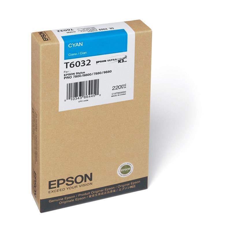 Epson črnilo T6032, 220 ml, cyan