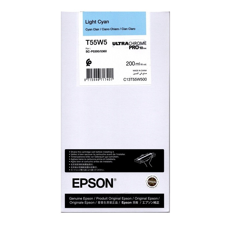 Epson črnilo T55W5, 200 ml, light cyan
