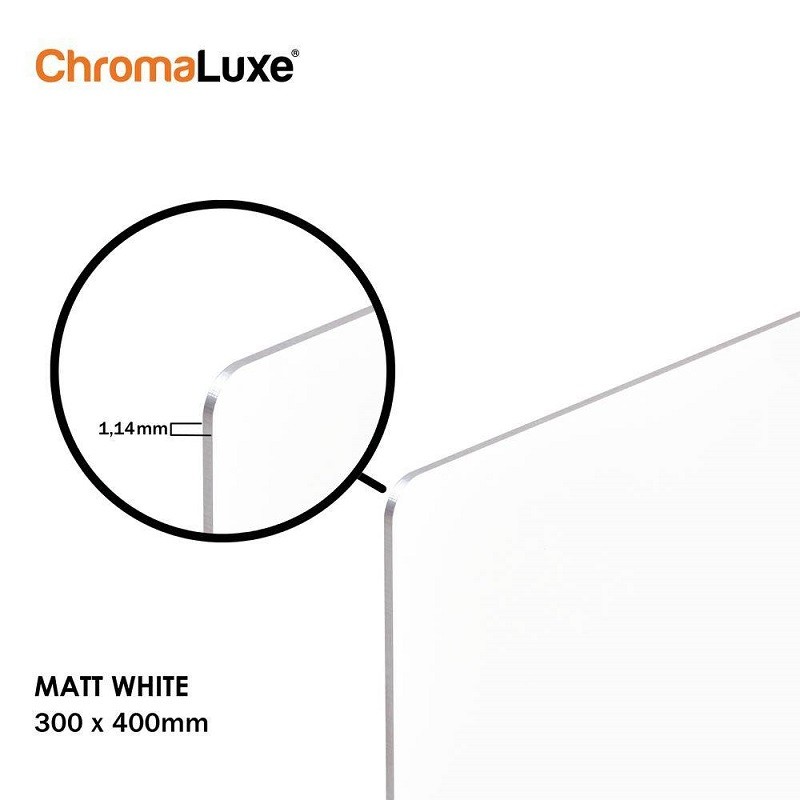 ChromaLuxe foto plošča, aluminij, bela mat površina,  300 x 400 mm