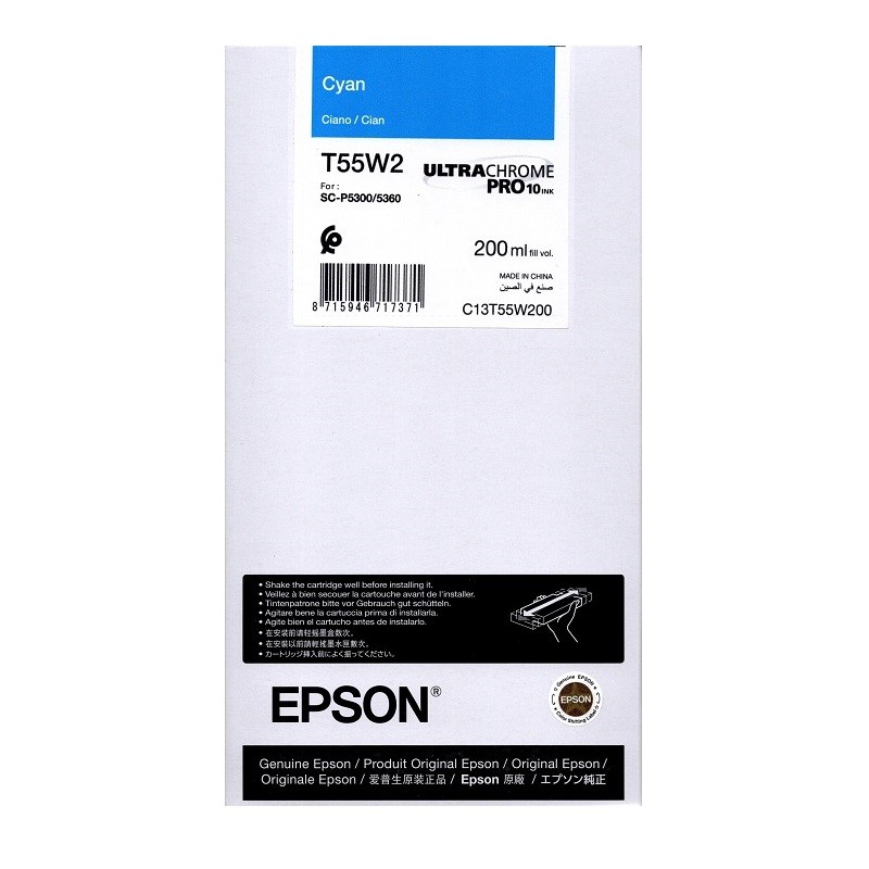 Epson črnilo T55W2, 200 ml, cyan