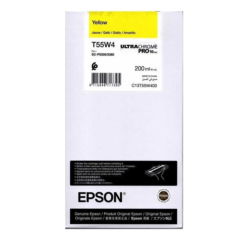 Epson črnilo T55W4, 200 ml, yellow