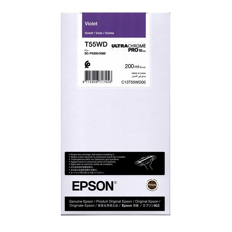 Epson črnilo T55WD, 200 ml, violet