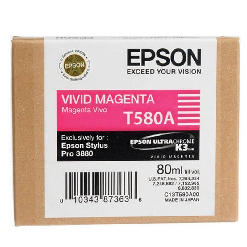 Epson črnilo T580A, 80 ml, vivid magenta