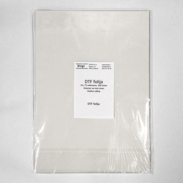 DTF folija, A3, 75 mikronov, 100 listov