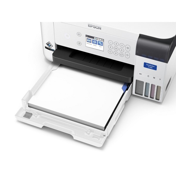 Epson SureColor F100 ima predal za papir.