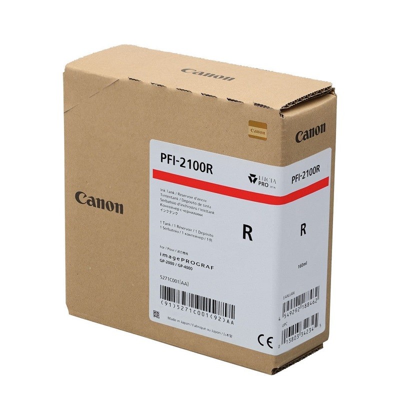 Canon pigmentno črnilo PFI-2100, 160 ml, Red