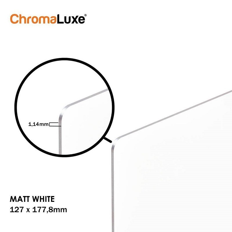 ChromaLuxe foto plošča, aluminij, bela mat površina,  127 x 177,8 mm