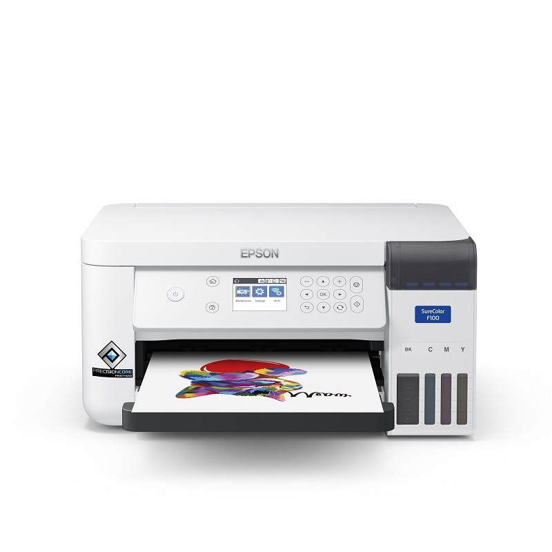 Epson SureColor F100 z izpisom.